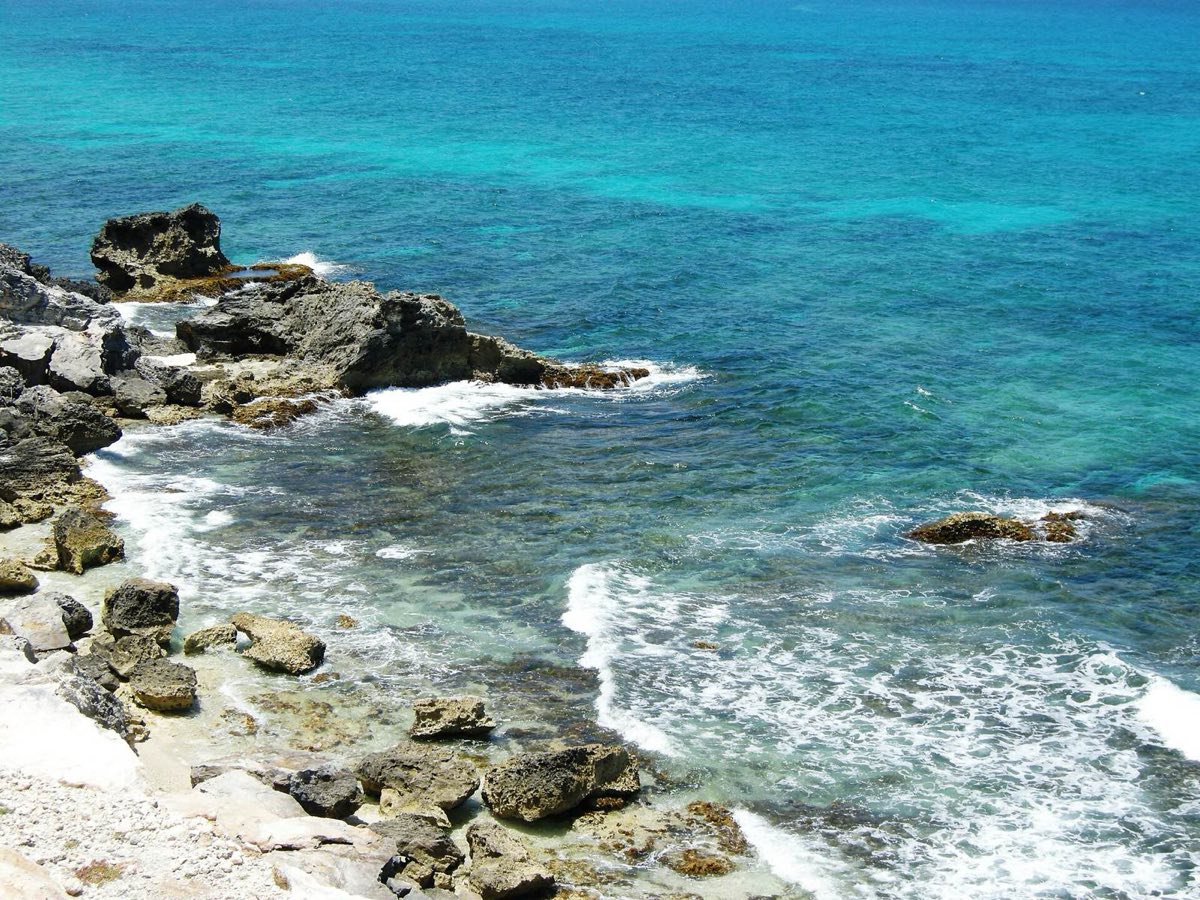 La costa rocosa de Punta Sur