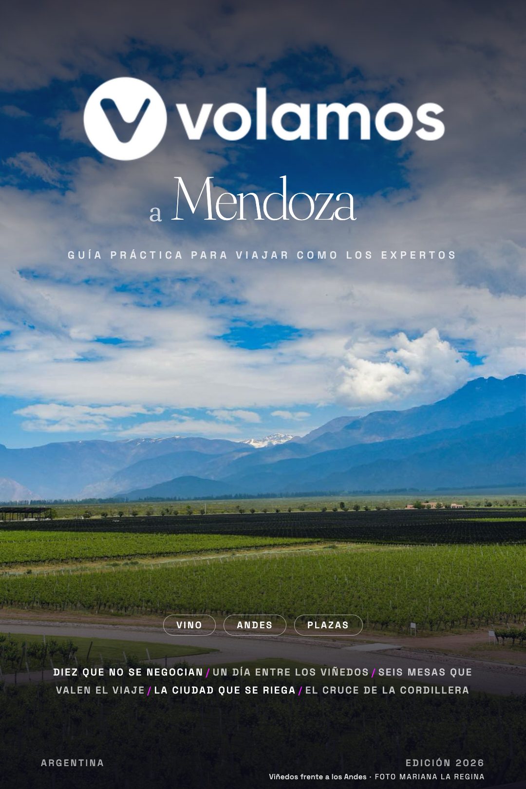 Tapa de la guía de Mendoza